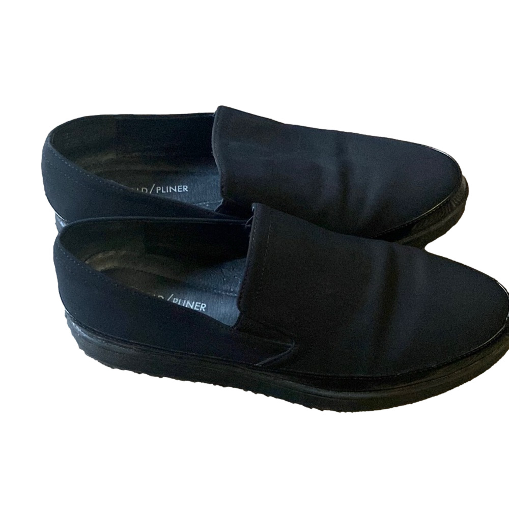 🎁 Last Chance Donald Pliner Black Stretch Fabric Slip-On Loafers - Size 9